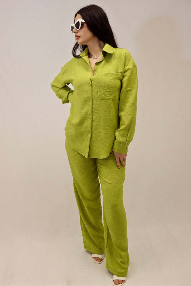 Chemise oversize Venice vert anis