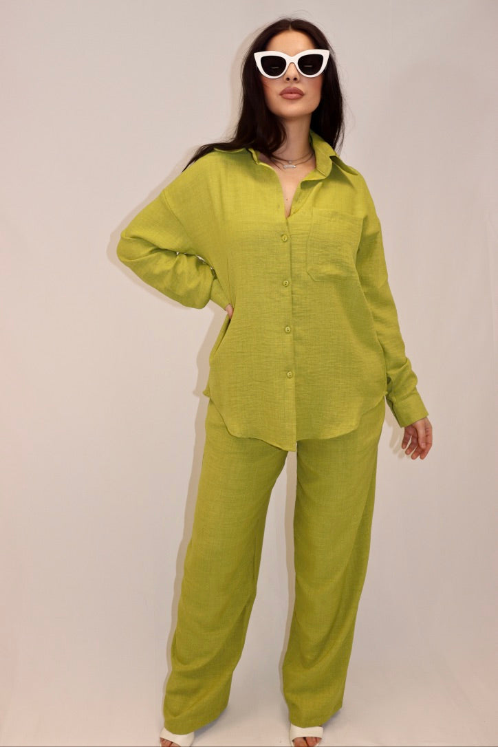 Chemise oversize Venice vert anis