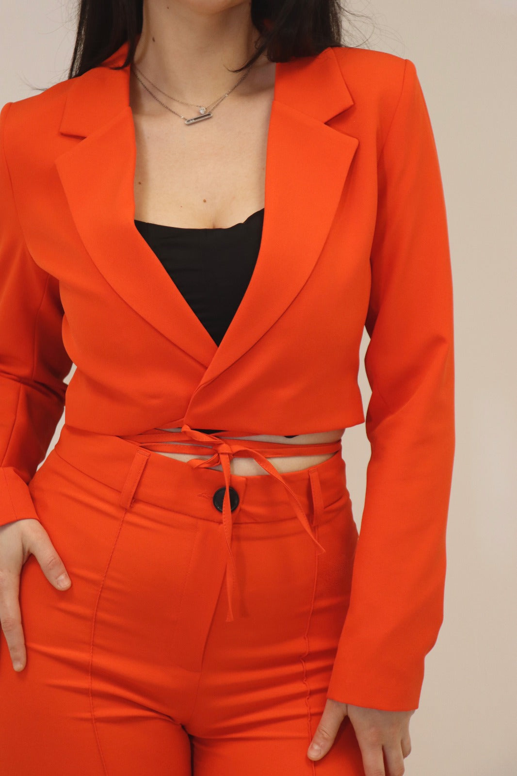 Blazer court Séville orange