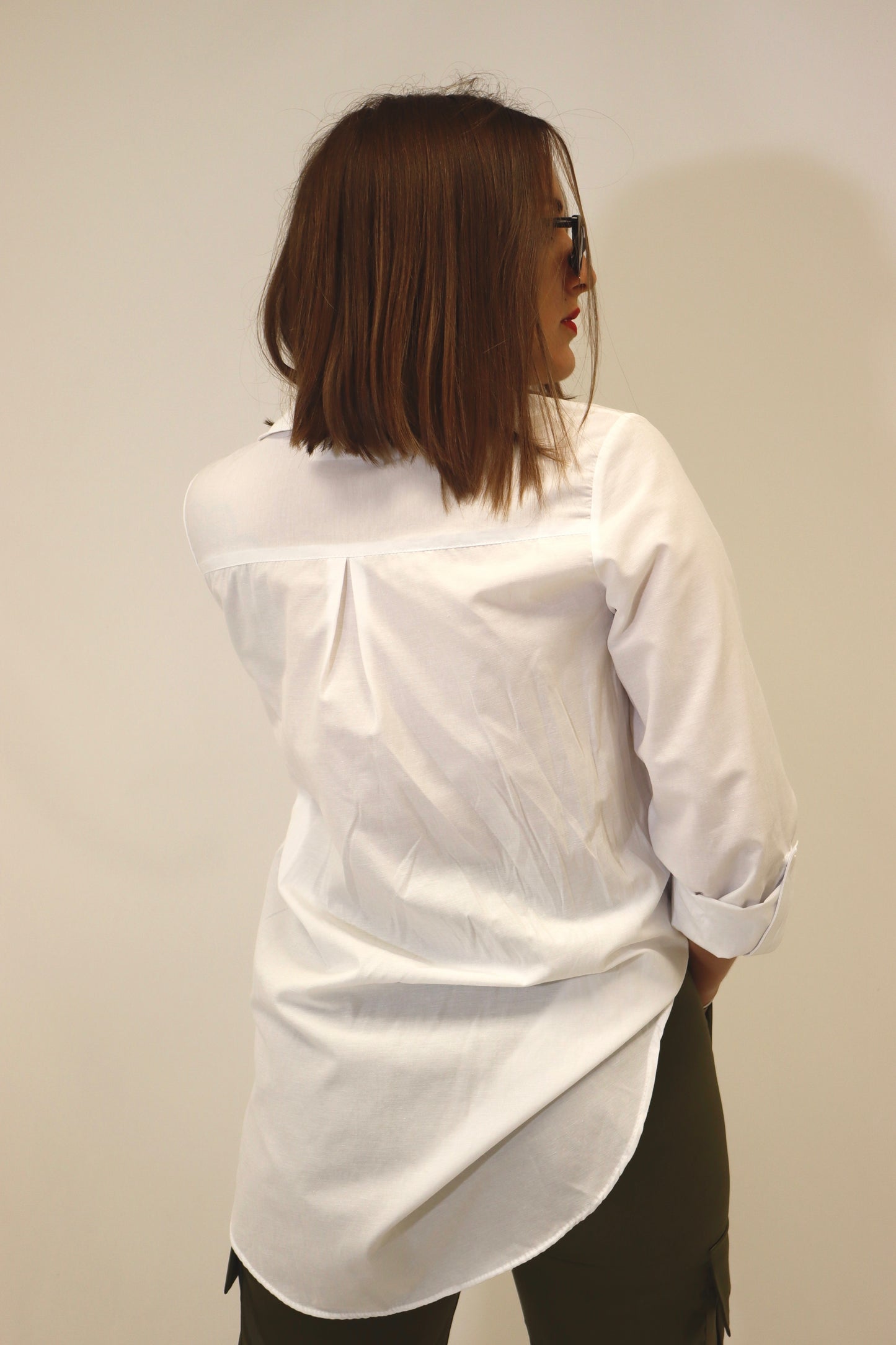 Chemise blanche détails couture